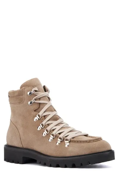 Aquatalia Gustavo Zip Combat Boot In Warm Taupe