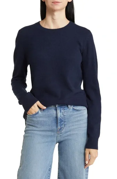 Nordstrom Crewneck Cashmere Sweater In Navy Night