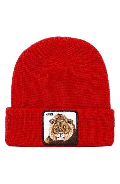 Goorin Bros Jungle Jangle Lion Patch Beanie In Red