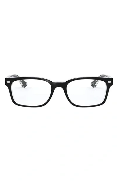 Ray Ban 51mm Square Optical Glasses In Black