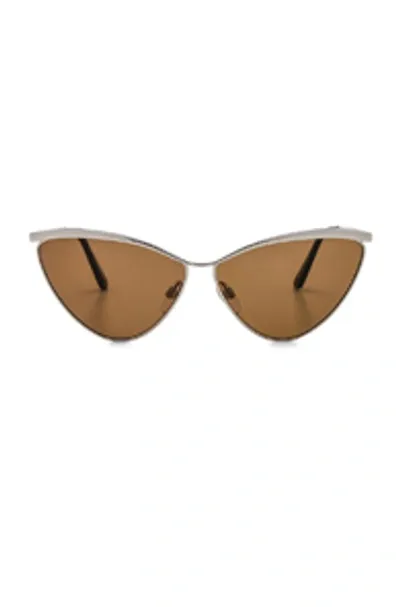 Balenciaga Cat Eye Sunglasses In Silver & Vintage Brown