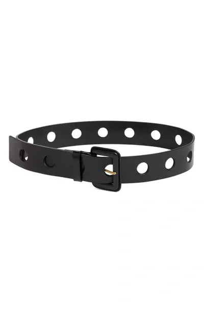 Nordstrom Eden Leather Buckle Belt In Black