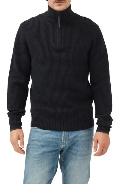 Rodd & Gunn Robbies Road Quarter Zip Sweater In Midnight