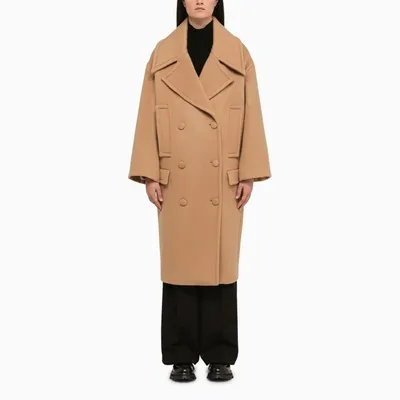 Margaux Lonnberg Carmen Camel Double-breasted Maxi Coat In Neutrals