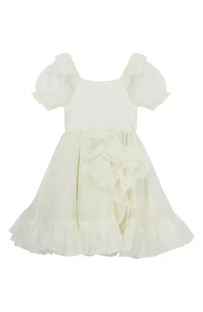 Habitual Kids Kids' Waterfall Ruffle Organza Party Dress In Off-white