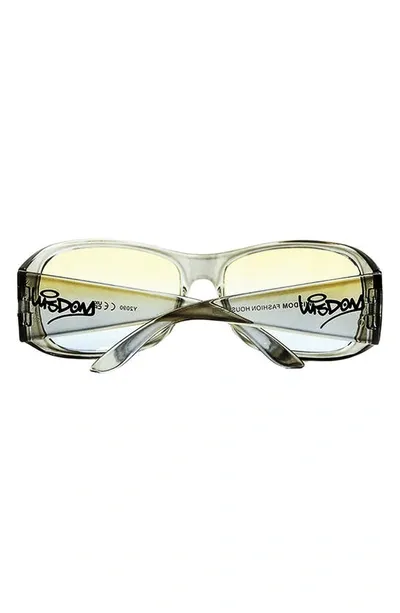 Wisdom Frame X Gradient Rectangular Sunglasses In 3d Gray