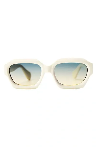 Wisdom Frame 8 Gradient Square Sunglasses In Bone