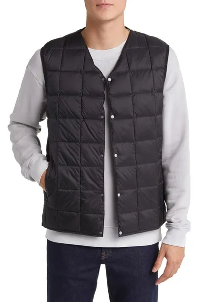 Taion Quilted Packable Water Repellent 800 Fill Power Down Vest In Black