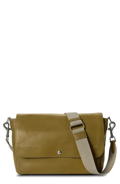 Shinola Canfield Relaxed Leather Messenger Bag In Olive