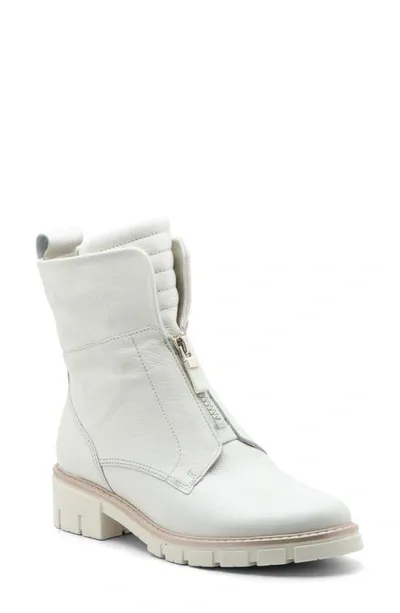 Ara Deon Zip Combat Boot In White