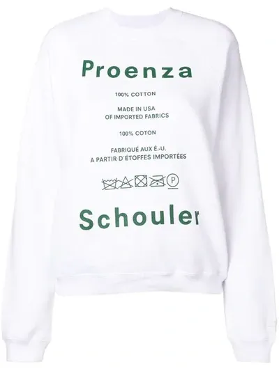 Proenza Schouler Shrunken Sweatshirt In White