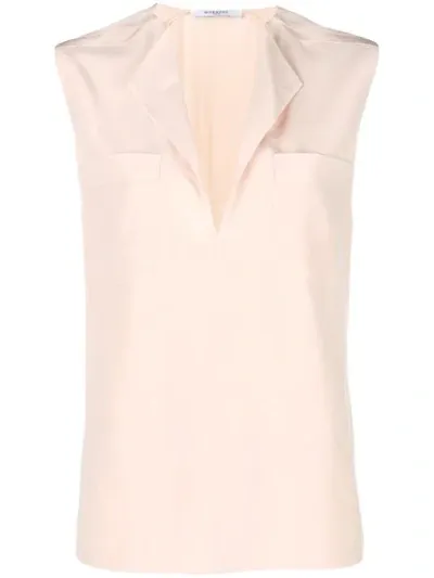 Givenchy Sleeveless Split Neck Blouse Pink In Neutrals