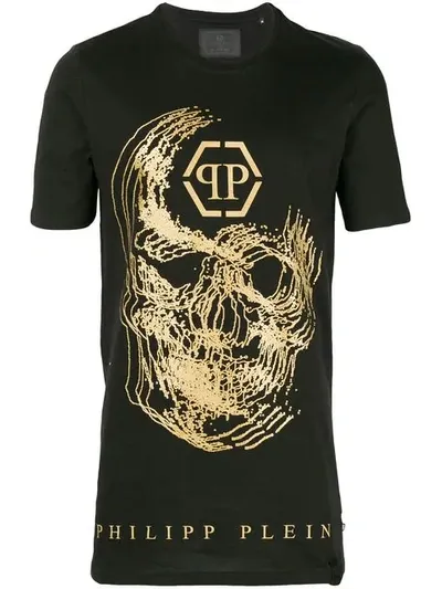 Philipp Plein T-shirt Mit Logo-print In Black