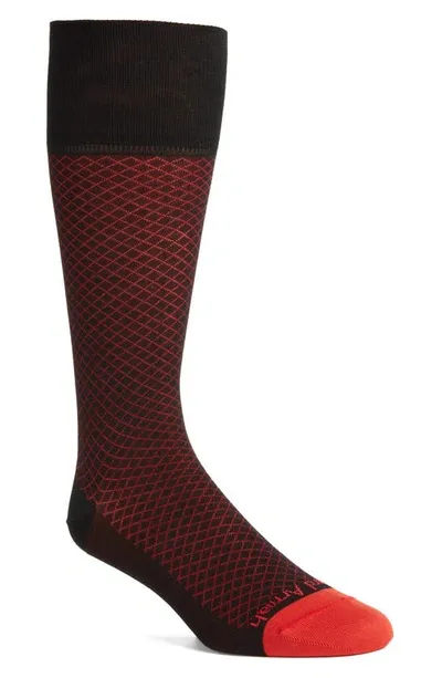 Edward Armah Check Pima Cotton Blend Dress Socks In Black