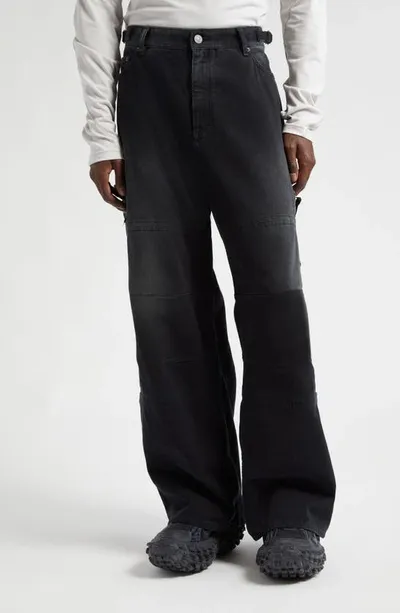 Balenciaga Gender Inclusive Baggy Denim Cargo Pants In Black