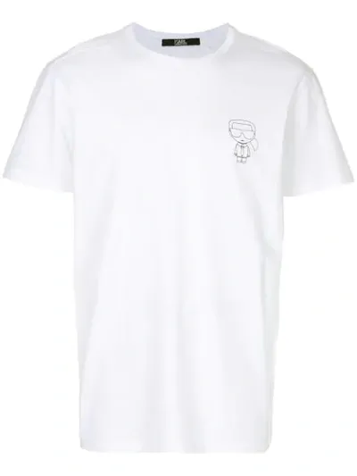 Karl Lagerfeld Karl Ikonik Outline T-shirt In White