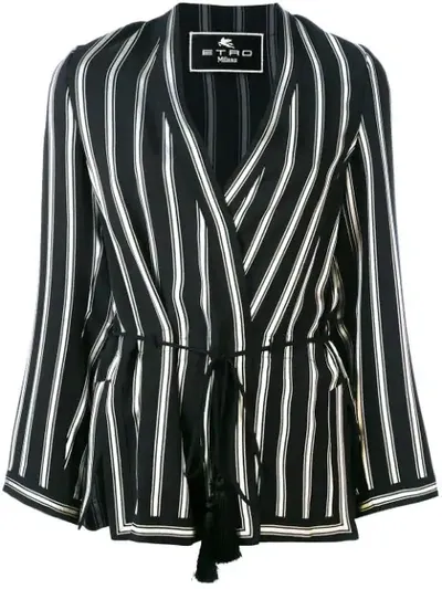 Etro Striped-print Wrap Jacket