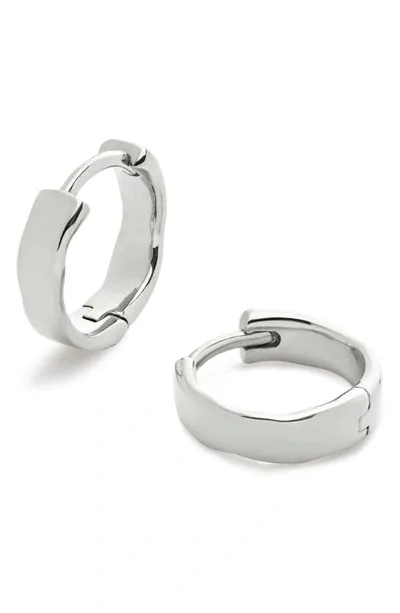 Monica Vinader Siren Muse Wave Hoop Earrings In Silver