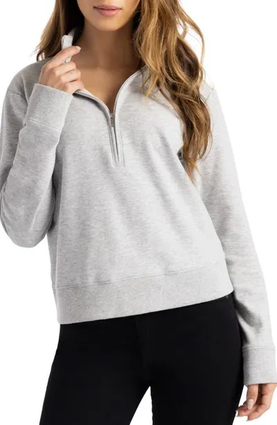 Travismathew Cloud Half Zip Pullover In Heather Light Grey