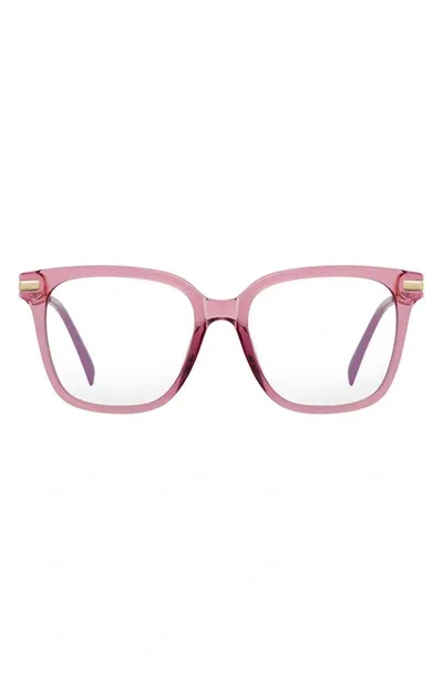 Fifth & Ninth Yara 52mm Square Blue Light Blocking Glasses In Bubblegum Pink