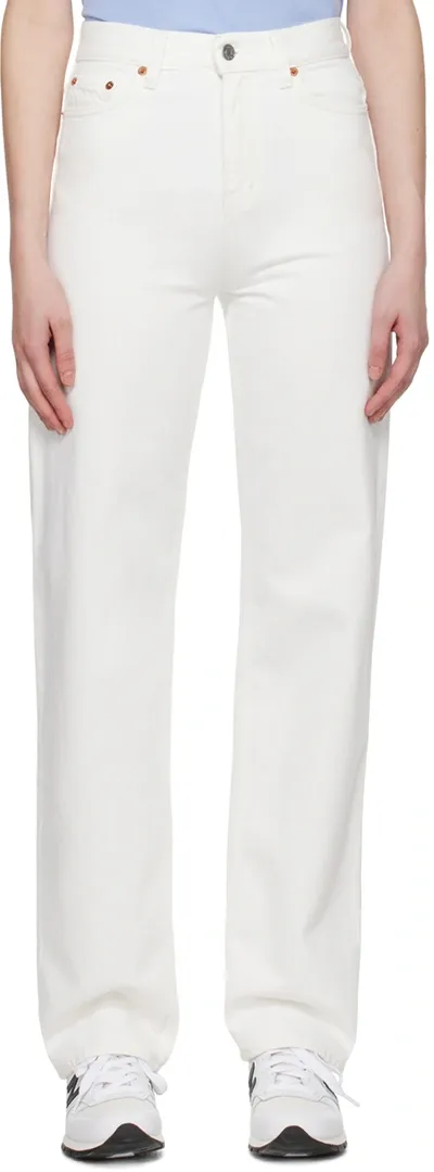 Sporty And Rich Loose Fit Denim Jeans In Off White