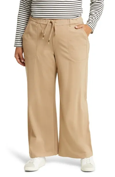 Wit & Wisdom Leisure Drawstring Knit Pants In Tavertine