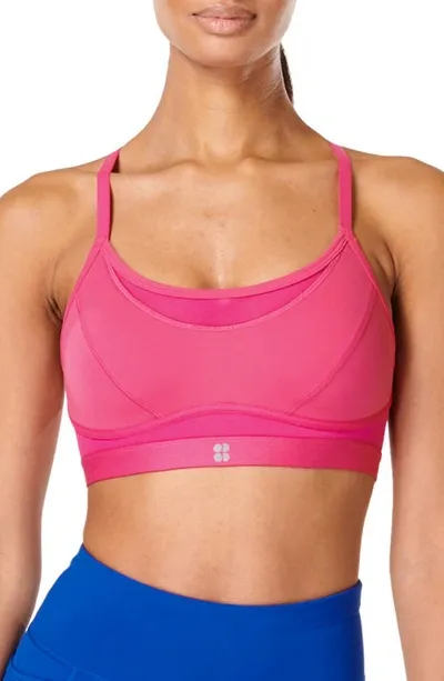 Sweaty Betty Icon Studio Sports Bra In Punk Pink