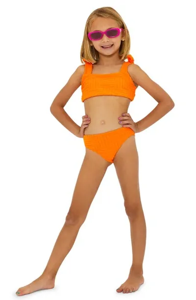 Beach Riot Kids' Little Stella Two-piece Swimsuit In Blood Orange