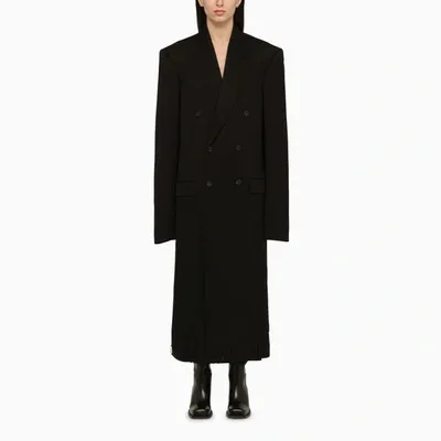 Balenciaga Black Wool Double-breasted Coat