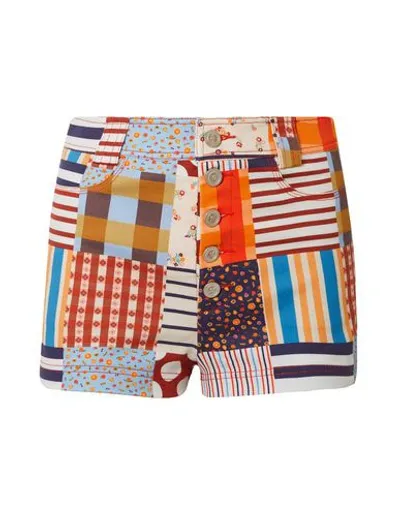 Lhd Pearl Beach Patchwork Stretch-cotton Shorts In White