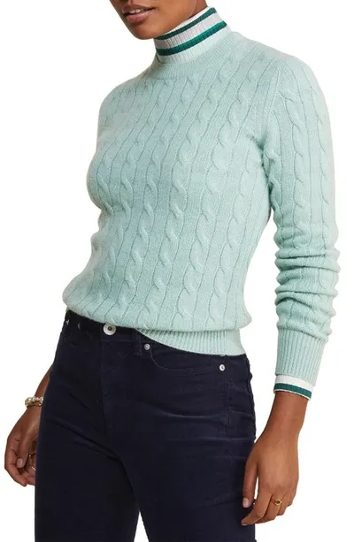 Vineyard Vines Cable Stitch Cashmere Sweater In Mist Green