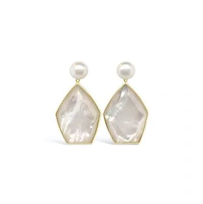 Olivia & Pearl Uat Aphrodite Statement Earring In O&p/ase/yg