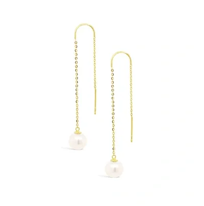 Olivia & Pearl Uat Oh So Fine Drop Pearl Earring 18ct In O&p/dpe/18ct/wg