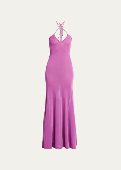 Tom Ford Slinky Jersey Halter Maxi Dress In Fuchsia