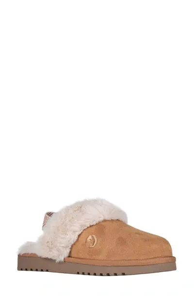 Billy Footwear Billy Faux Fur Lined Scuff Slipper In Chestnut