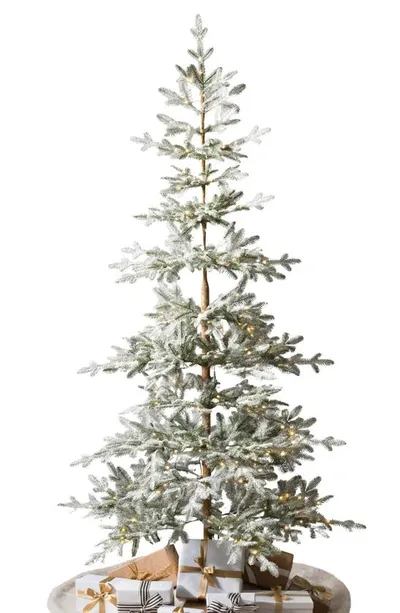 Balsam Hill Frosted Alpine Balsam Fir Pre-lit Artificial Tree In Led Clear Fairy Light