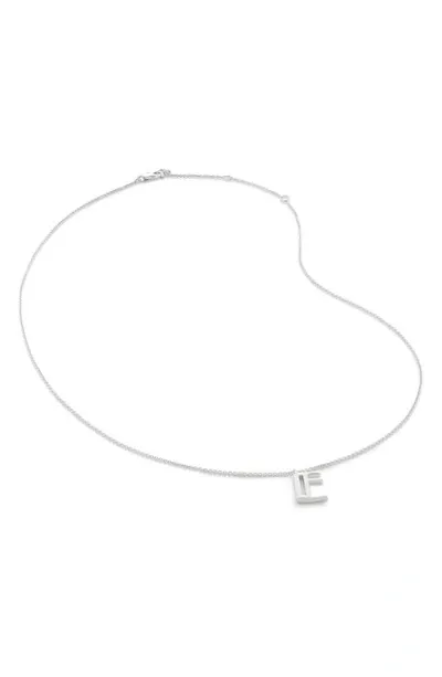 Monica Vinader Initial Pendant Necklace In Sterling Silver - E