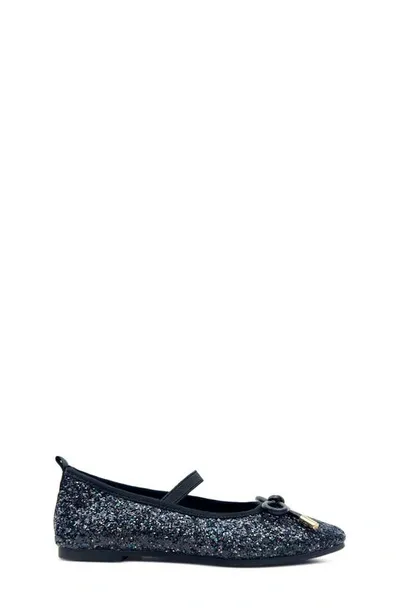 Yosi Samra Kids' Miss Emma Glitter Flat In Black Glitter