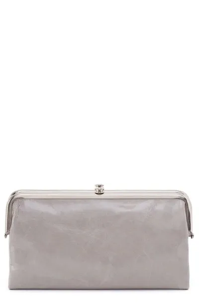 Hobo Lauren Leather Double Frame Clutch In Light Grey