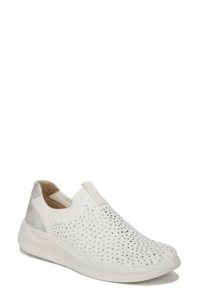 Bzees Twilight Crystal Embellished Knit Sneaker In White