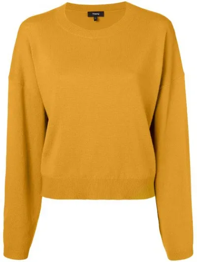 Theory Wide Sleeve Cashmere Sweater In Orange