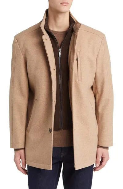 Johnston & Murphy Upton Bib Insert Car Coat In Camel