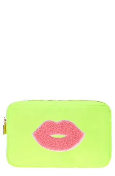 Bloc Bags Medium Kiss Cosmetic Bag In Neon Yellow