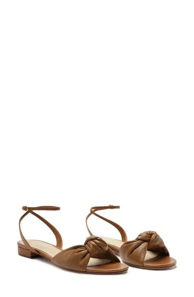 Alexandre Birman Kace Knotted Ankle Strap Sandal In Brown