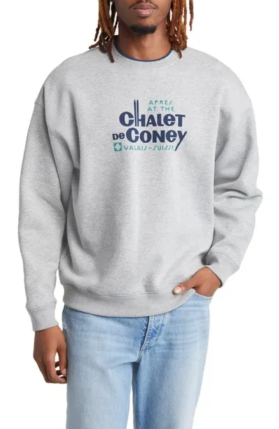 Coney Island Picnic Chalet Fleece Sweatshirt In Light Heather Grey