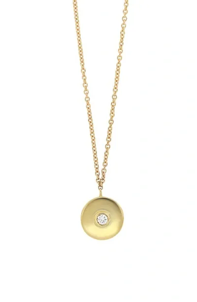 Bony Levy 18k Gold Diamond Disc Pendant Necklace In 18k Yellow Gold