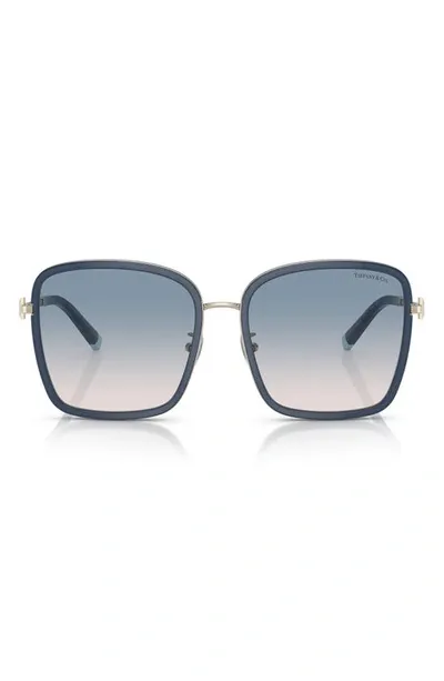 Tiffany & Co 59mm Gradient Square Sunglasses In Opal Blue