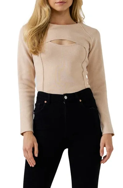 Endless Rose Cutout Detail Sweater In Ivory