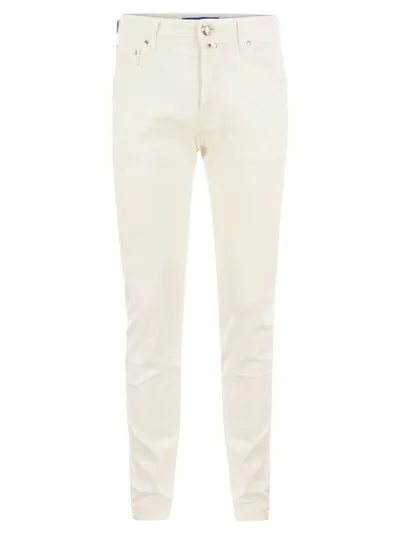 Jacob Cohen Nick Slim Fit Five Pocket Trousers In White