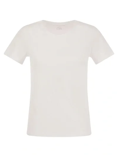 Majestic Polly T Shirt In Cotone Silk Touch In White